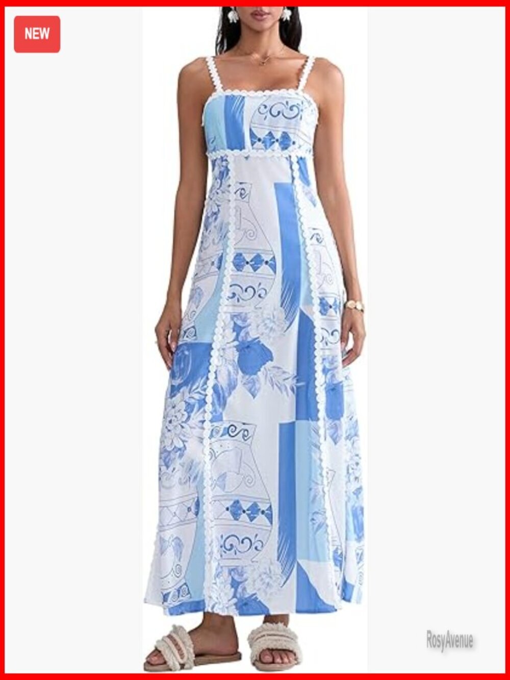 Sleeveless Floral Boho Maxi Dress Tie Back A-Line Party Beach